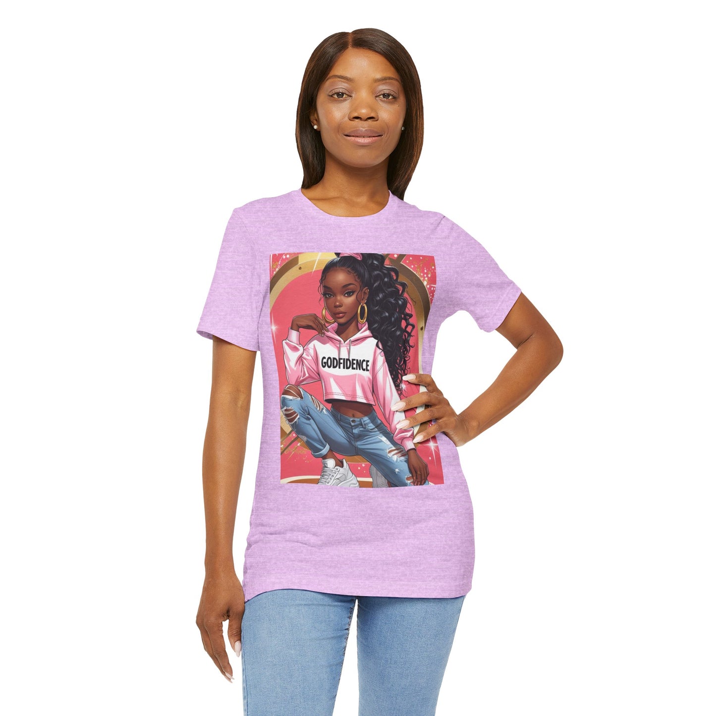 Godfidence Unisex Tee, Empowering Graphic Shirt, Casual Wear, Gift for Her, Fashionable Tees, Birthday Gift, Motivational Apparel