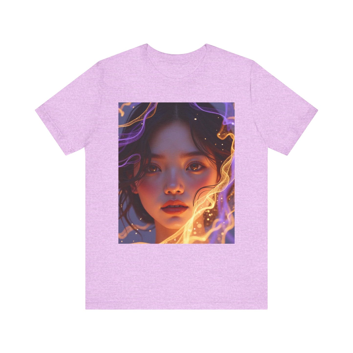Enigmatic Portrait Tee, Unisex Graphic T-Shirt, Artistic Short Sleeve Shirt, Casual Everyday Wear, Unique Gift for Art Lovers