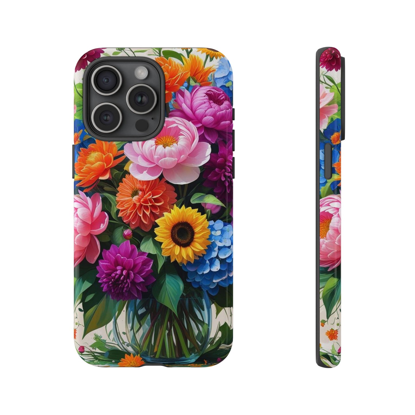 Floral Phone Case - Vibrant Flower Design, Tough Phone Cover, Gift for Her, Floral Accessories, Summer Vibes, Trendy Tech Decor