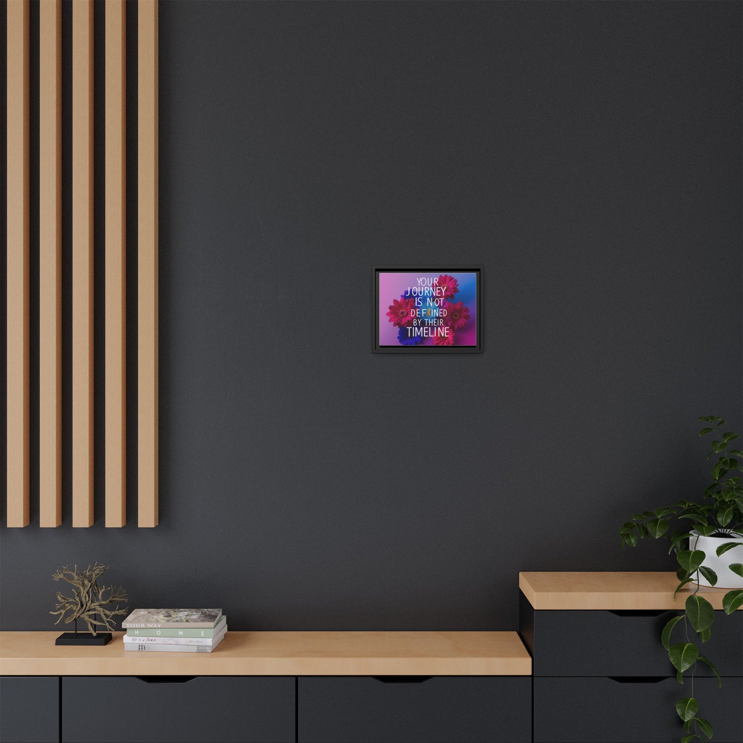Inspirational Floral Canvas Wall Art - 'Your Journey is Not Defined by Their Timeline'