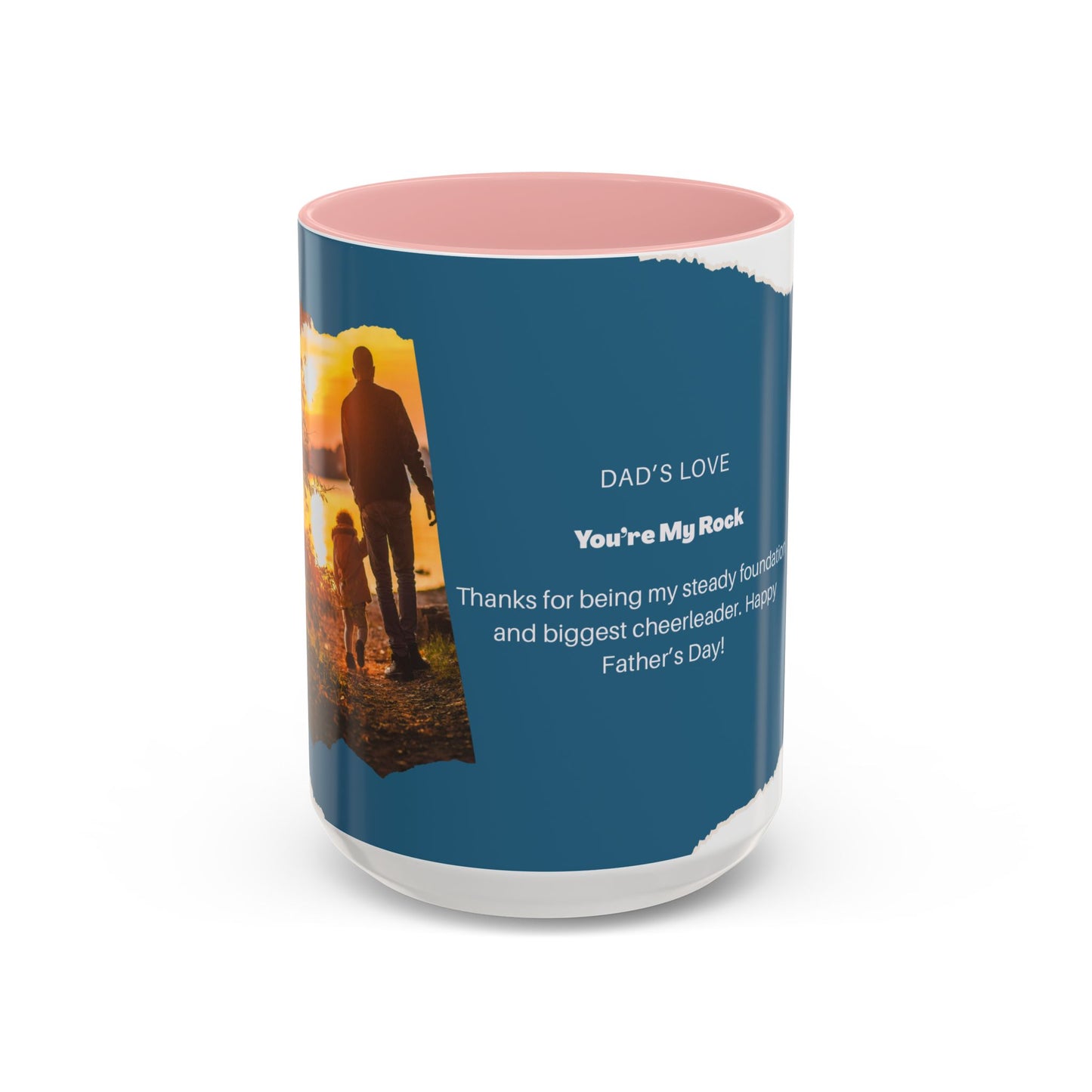 Dad's Love Accent Coffee Mug, Inspirational Dad Mug, Father's Day Gift, Personalized Coffee Cup, Unique Gift for Dad, Family Reminder