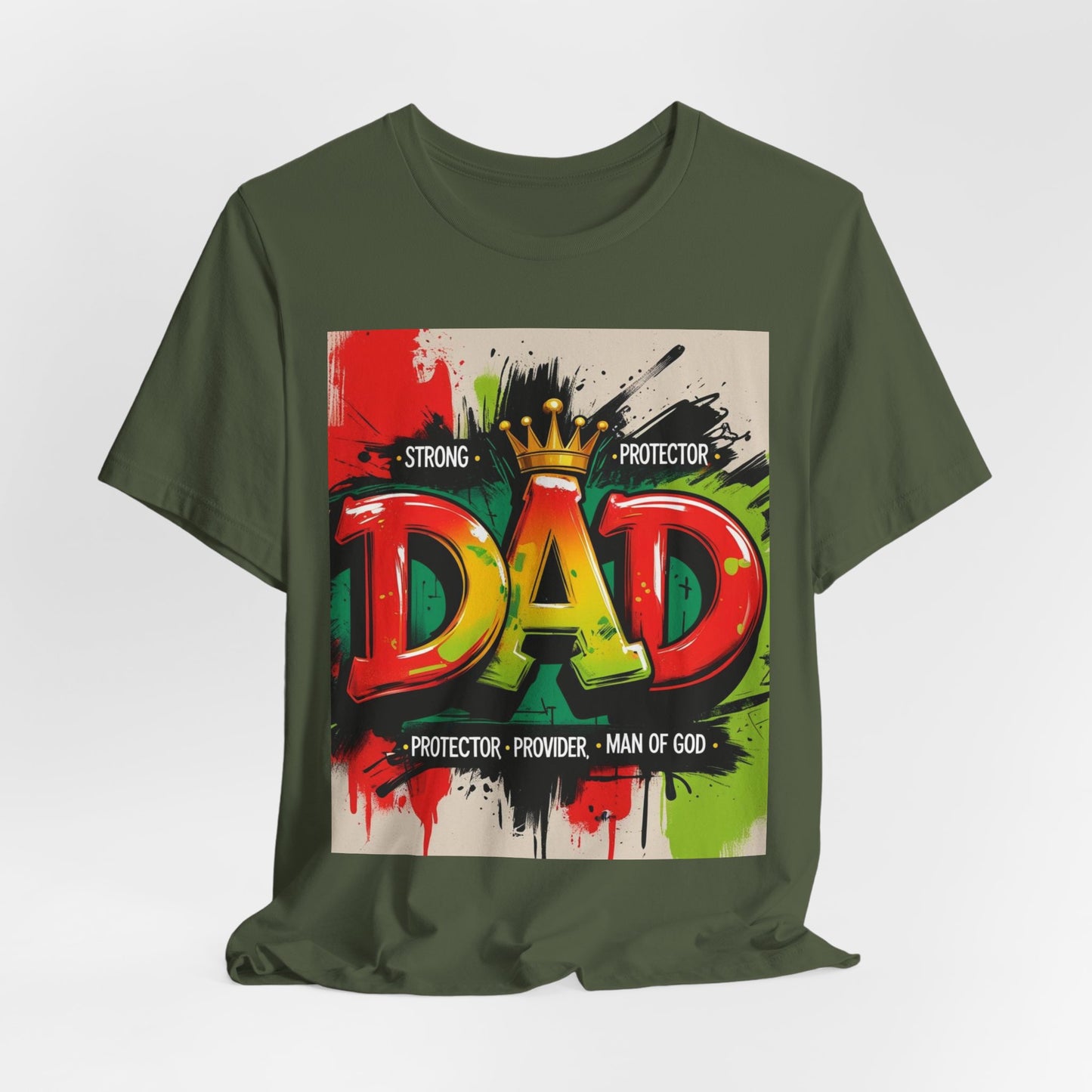 Strong Protector Dad Tee, Father's Day Gift, Dad T-Shirt, Spiritual Dad Shirt, Family Streetwear, Casual Gift for Him