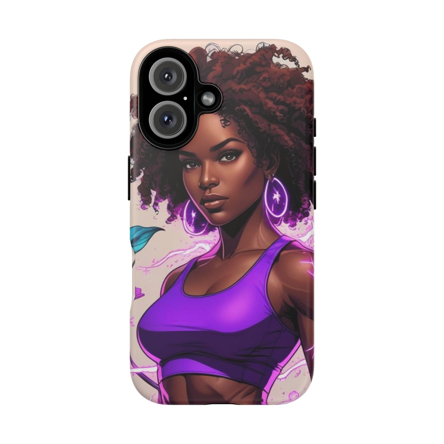 Vibrant Phone Case featuring Empowering Design, Black Woman Art, Floral Phone Accessory, Tough Cases for Gifts, Unique Gift for Her