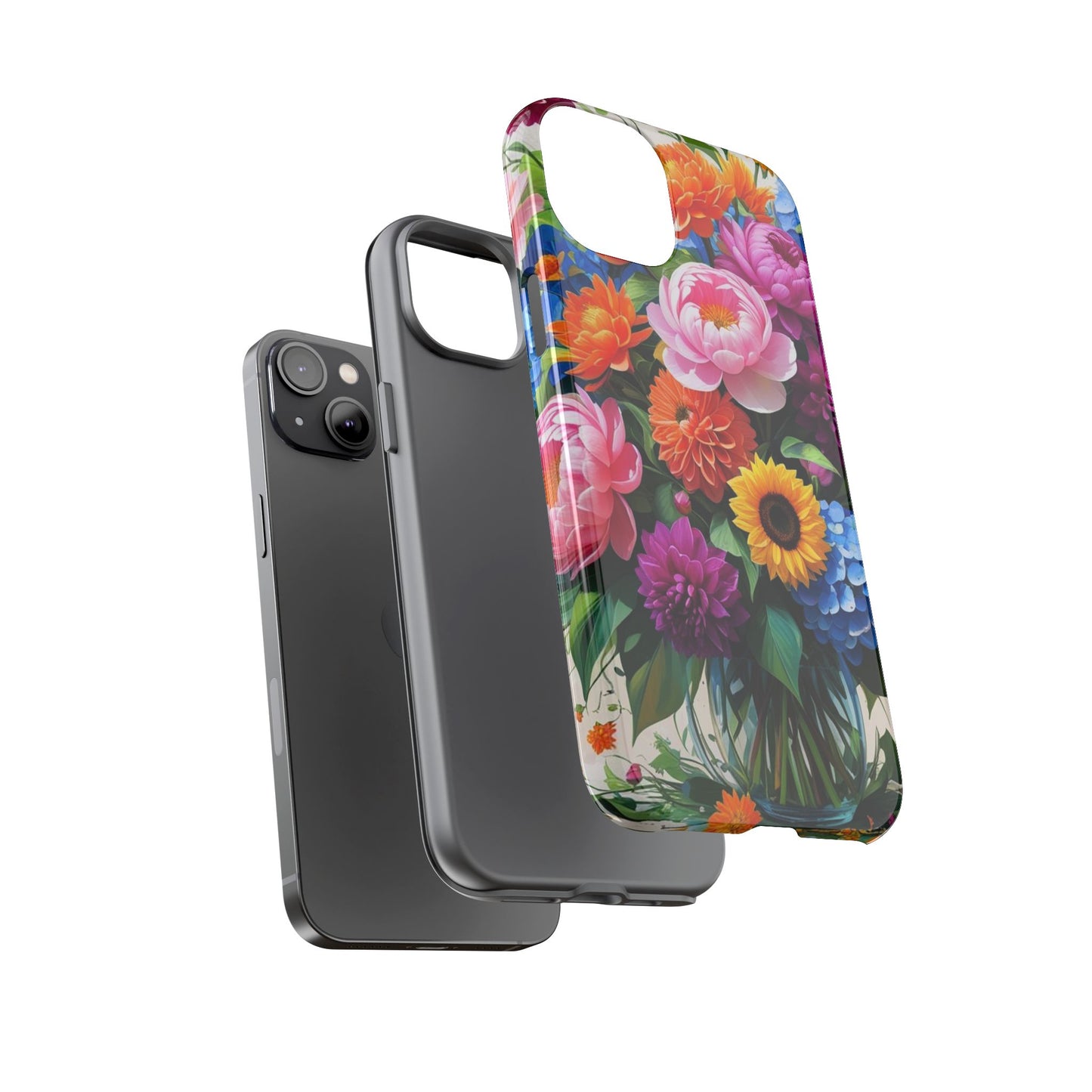 Floral Phone Case - Vibrant Flower Design, Tough Phone Cover, Gift for Her, Floral Accessories, Summer Vibes, Trendy Tech Decor